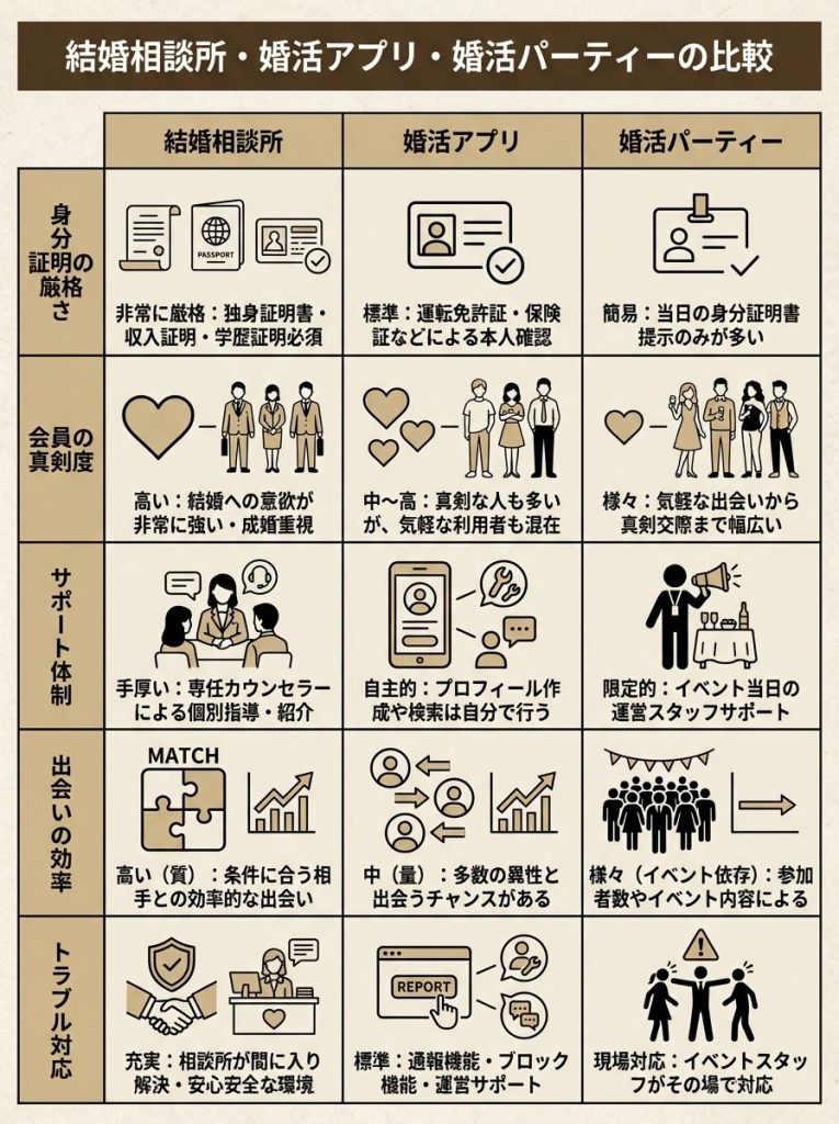 サービス内容と出会いの質の違い